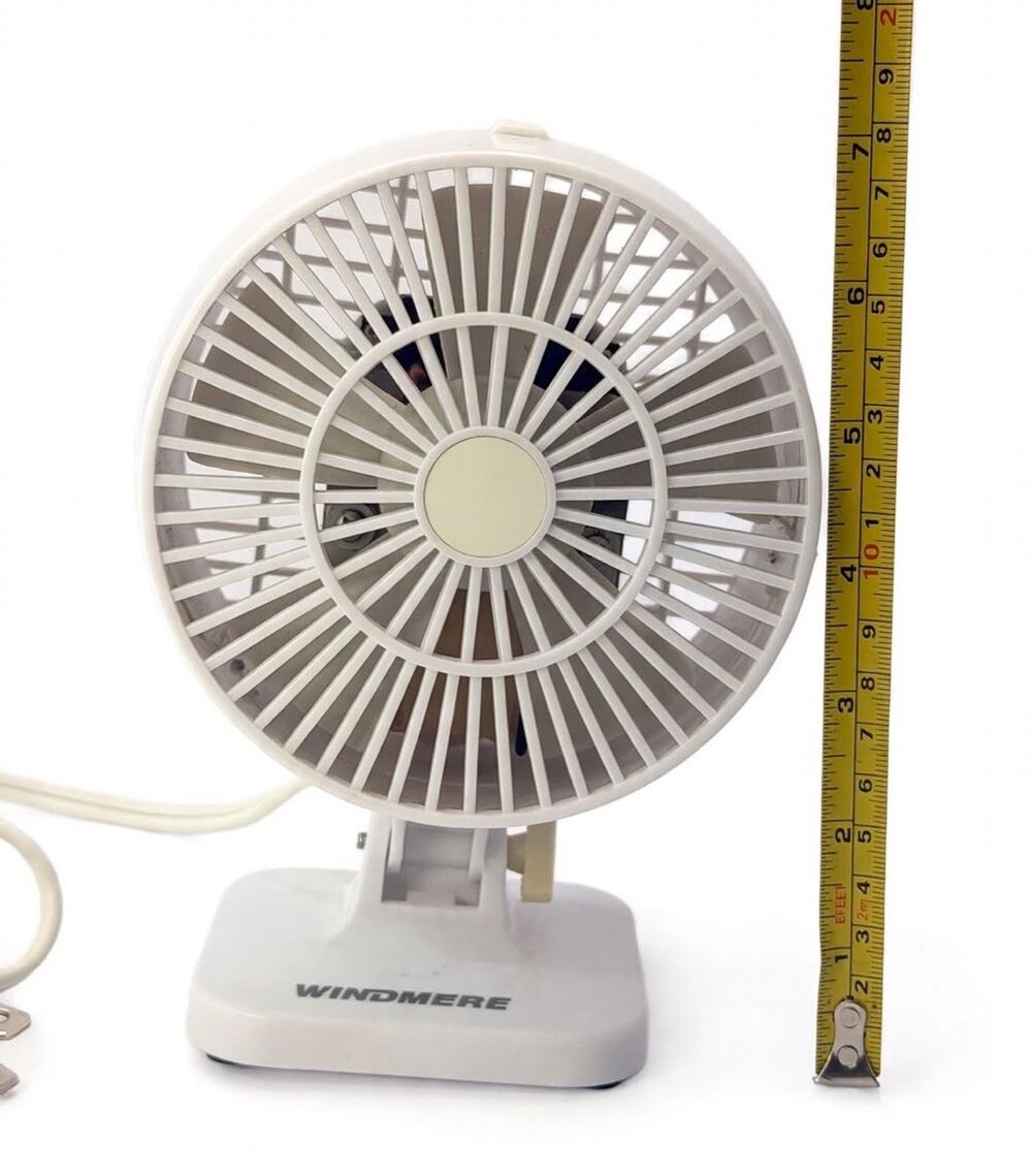 Vintage Windmere DF-4 Mini Desk Fan 4" 2-Speed White Tested Works Great 7" Tall